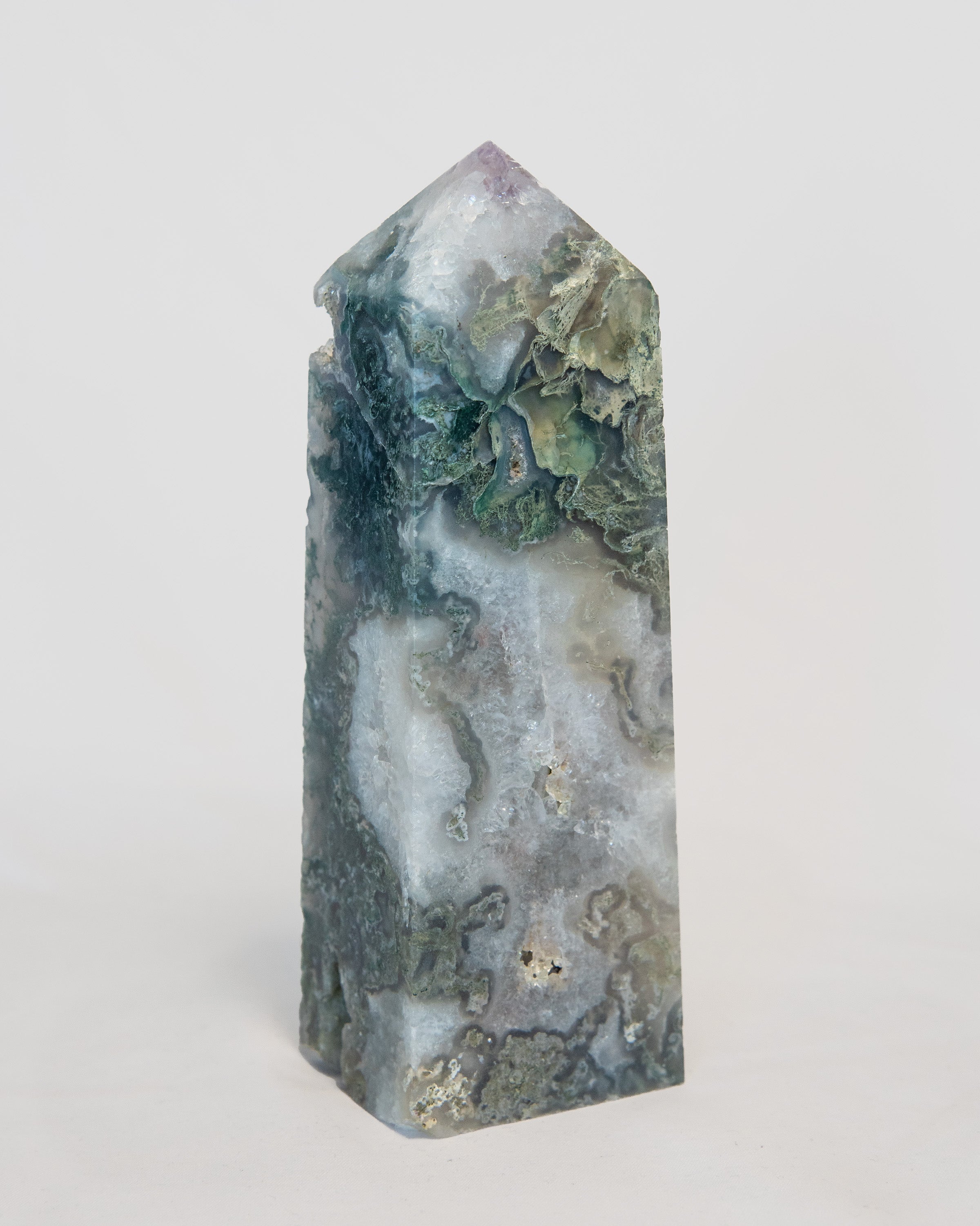 Large Moss Agate Tower