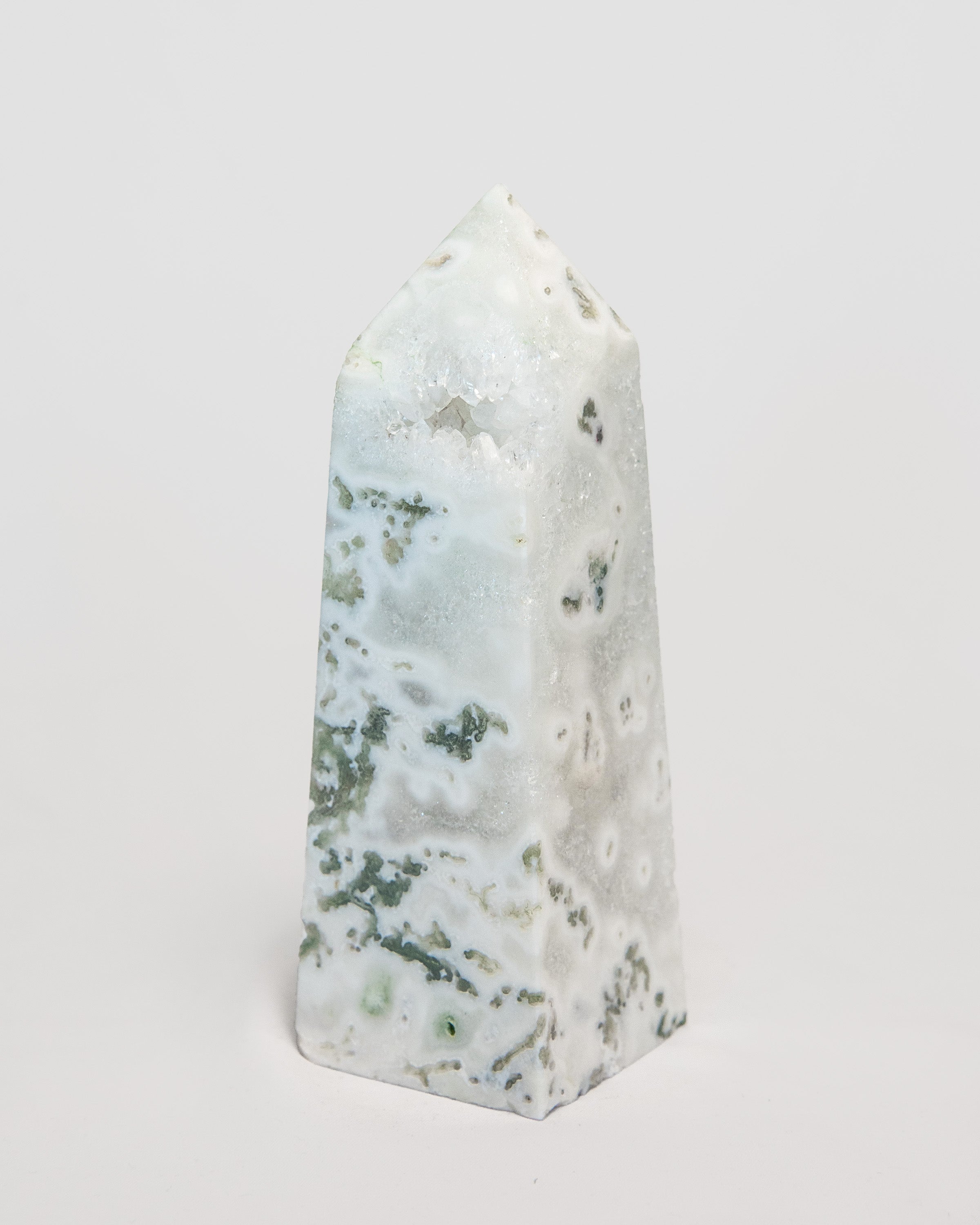Large Moss Agate Tower