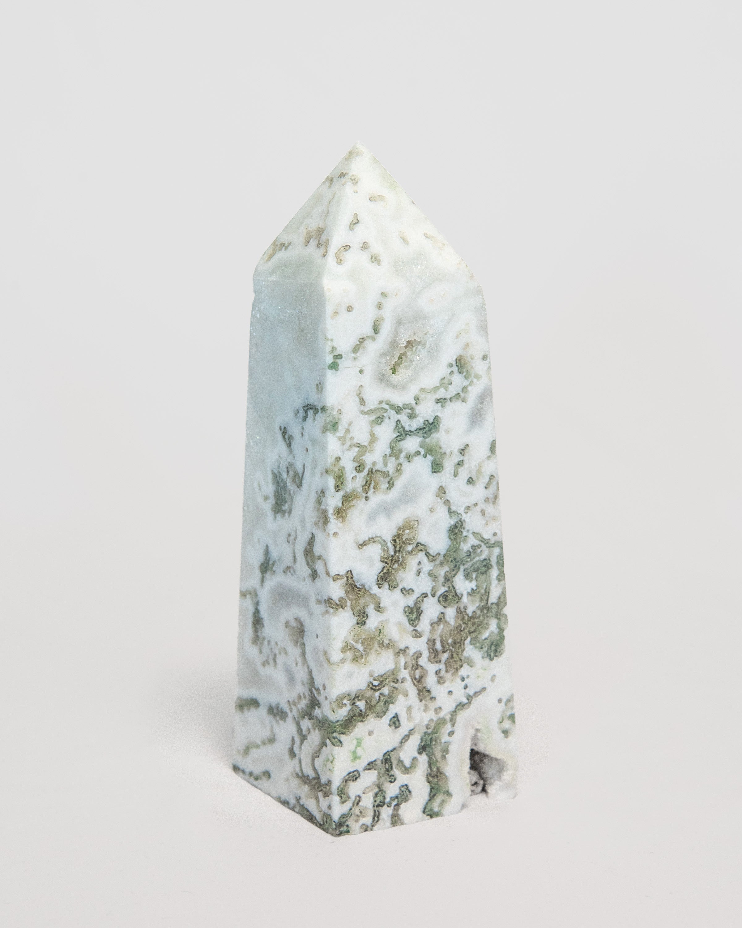 Large Moss Agate Tower