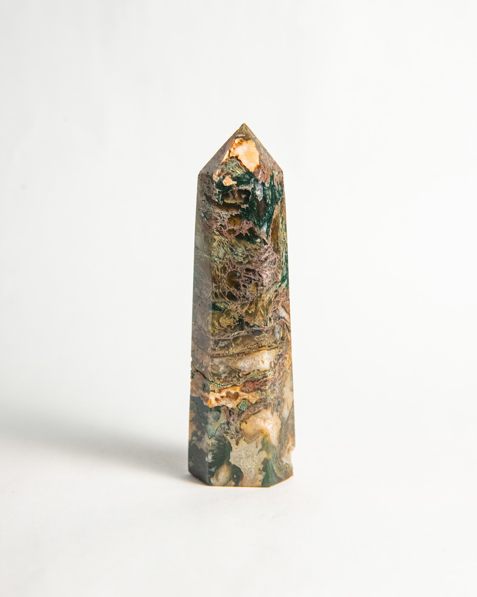 Red Moss Agate Tower