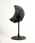 Firework Stone (Arfvedsonite) Moon on Stand