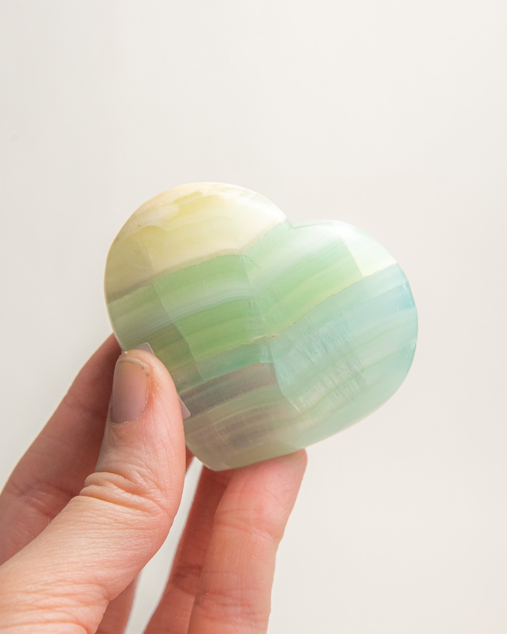 Pistachio Calcite Heart