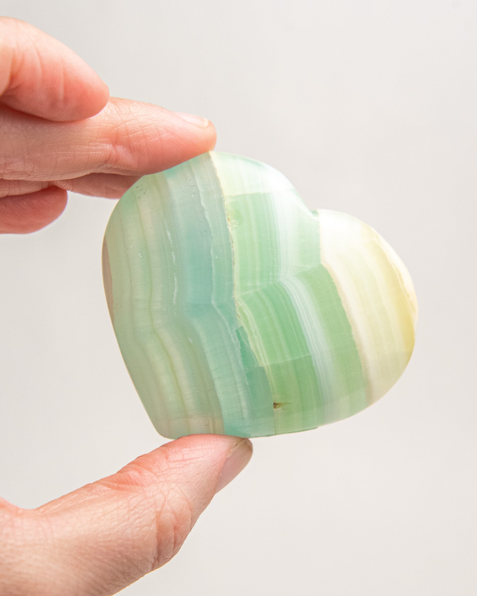 Pistachio Calcite Heart
